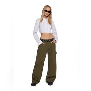 NWT Delia’s by Dollskill Olive So Missunderstood Twill  Carpenter Pants Size M